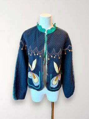 NWOT Stella Nova Embroidered Multicolor Jacket Size 34